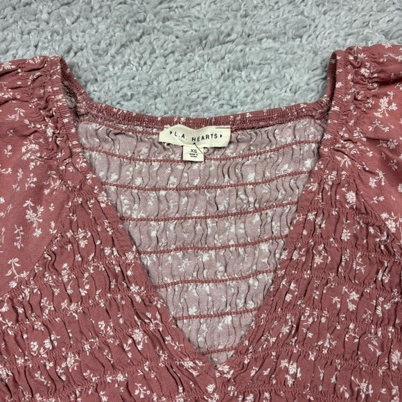 LA Hearts Top Womens Extra Small All Over Floral Print Long Sleeve BOHO Chic - Picture 2 of 4